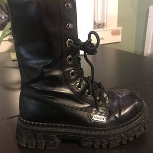 Vintage 90s Vegan Leather Platform Chunky Combat Boots Bongo